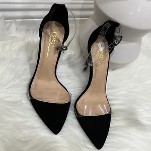 🖤🖤BLACK SUEDE HEELS Black Size 7 thumbnail 9
