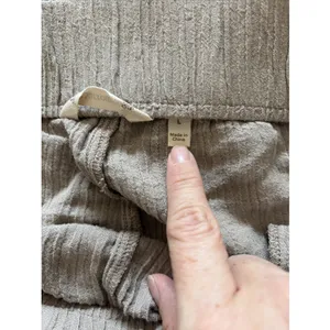 Soft Surroundings Wide Leg Pants Womens Size L Tan Gauze Button Hem Coastal thumbnail 8