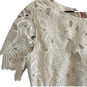 Womens Revolve J.O.A Los Angeles White Floral Lace Sheath Dress - Sz XS thumbnail 6