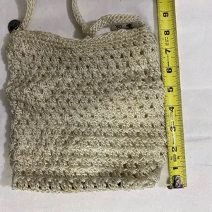 The Sak Crochet Crossbody Bag Cream Ivory Woven Knit Boho Small Purse thumbnail 7