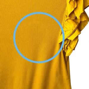 Ulla Johnson‎ Koa Ribbed Knit Top Golden Yellow Ruffle Sleeve Feminine Dainty L thumbnail 9