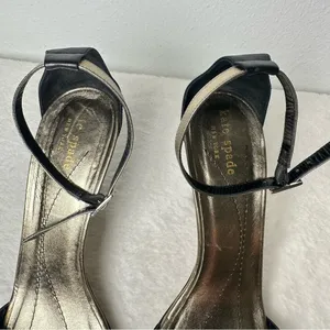 Kate Spade Classic Black and Gold Strappy Heels Size 8 thumbnail 6