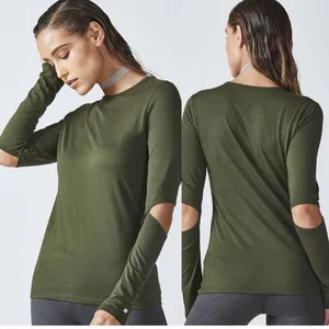 Fabletics Alexa Long Sleeve Tee, Dark Olive Size Medium thumbnail 2