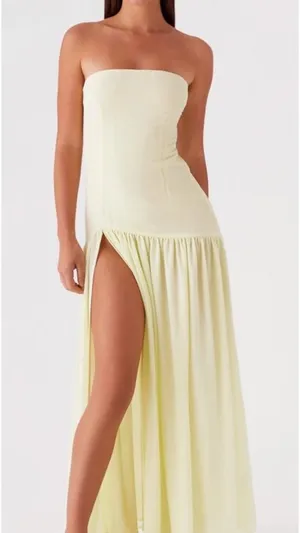Peppermayo Eden Dress Strapless Maxi Yellow thumbnail 1