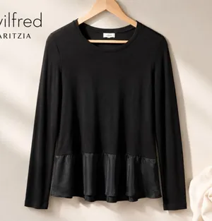 Aritzia Wilfred Silk and Rayon Blend Long Sleeve Shirt Women’s Size Small thumbnail 1