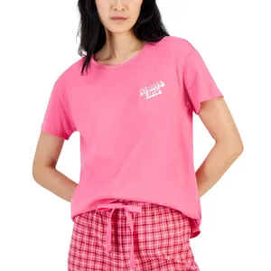 NWT Jenni Graphic-Print Crewneck Pajama Top 100173419MS Always Late Pink S thumbnail 1