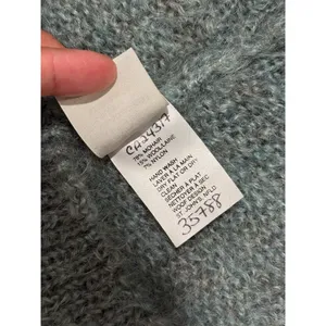 VINTAGE Woof Womens Cardigan Green Floral Folk Tapestry Wool Sweater 90s Large thumbnail 12