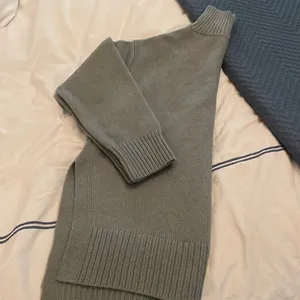 Oversized High Neck Turtleneck Woven Sweater in Blue/Gray - Size S Small thumbnail 7