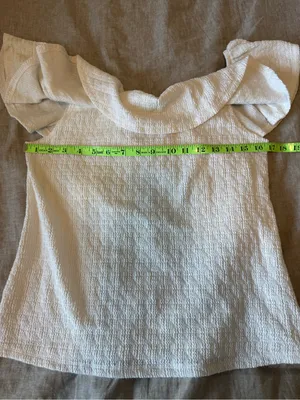 Anthropologie White Off The Shoulder Ruffle Top thumbnail 6