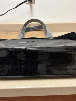Jimmy Choo Parfums tote black velvet body glossy glitter-accented base &straps thumbnail 10