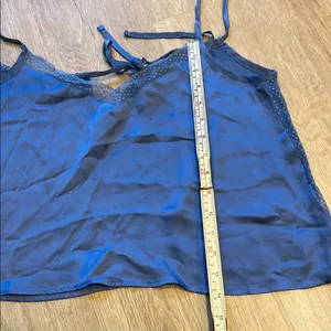 Aerie Blue Sheer Trim Silky Cami Swing Tank Top Size S thumbnail 6