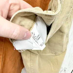 Jeans Women Size Small Two Tone High Rise Relaxed‎ Straight Orange Tan Casual thumbnail 5