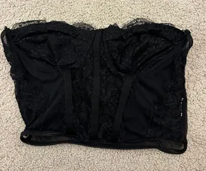 black strapless corset top thumbnail 1