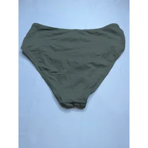 Cupshe Olive Green Ribbed Tankini Set High Neck Mesh Cutout Back Size M thumbnail 6