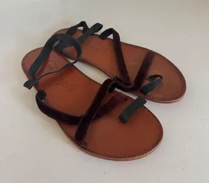 Free People Isle of Capri velvet sandals size 38 (7.5) thumbnail 1