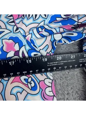 V-Neck Paisley Print Maxi Dress With Long Sleeves Pink & Blue Lightweight Fabric thumbnail 2