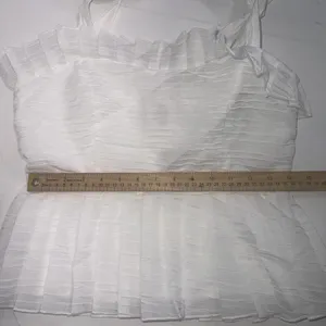 Mable White‎ Bow Sleeve Crop Barrett Peplum Fairy Coquette Top Size Medium New thumbnail 7