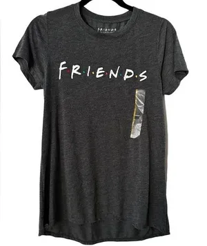 Friends Graphic Charcoal Grey Shoft Sleeve Tee Shirt S thumbnail 1
