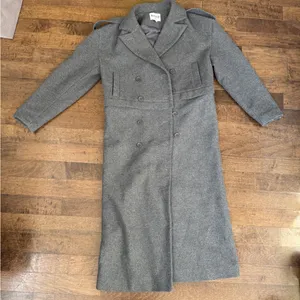 NAKD wool grey double breasted 2-in-1 convertible long full to cropped coat thumbnail 1