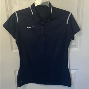 Nike Women’s Dri Fit Navy Polo Shirt Large thumbnail 1
