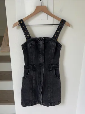 Retrofête Izzy Denim Dress in Onyx Black thumbnail 2