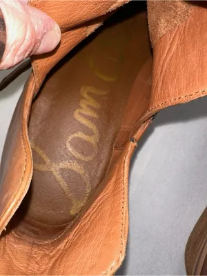 Sam Edelman Palmer Tan Leather Buckle Strap Ankle Boots Side Cutout 7.5M thumbnail 4