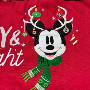 Walt Disney‎ World Mickey Mouse Christmas Ornament Tote Bag Rare Plaid thumbnail 8