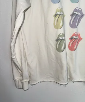 Maurices The Rolling Stones Sweatshirt Cream Multi Band Graphic thumbnail 6