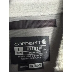 Carhartt 0J4991 Relaxed Fit Fleece Grey Aztec Quarter Snap Pullover Large 10-12 thumbnail 7