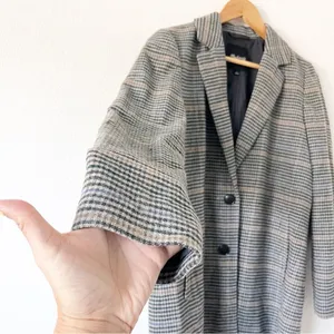 Madewell Dorset Tiarnan Glen Plaid Gray White Oversized Chic Blazer Jacket thumbnail 4