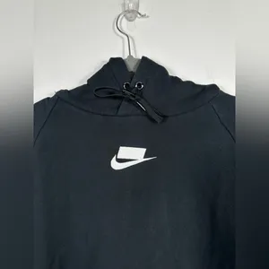 Nike Sportswear NSW Fleece Quilted Hoodie Womens L Black CJ6253-010 thumbnail 5