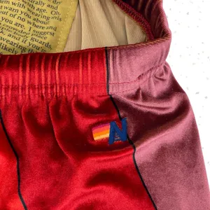 Aviator Nation Sunrise Velvet Sweatpant Joggers Sunset Velour Orange Red Size M thumbnail 3