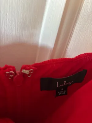 Lulus Red Tiered Midi Dress S thumbnail 3