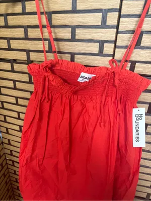 No boundaries red poplin cotton dress size medium thumbnail 4