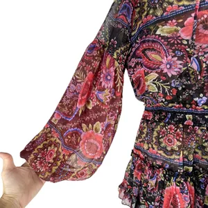 MISA Los Angelos Elisabetta Mini Dress Flora Valentina Print Size S thumbnail 5