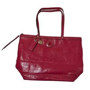 Coach Legacy Stitched Signature C Tote Bag Berry Pink Patent Leather‎ Preppy Y2K thumbnail 2