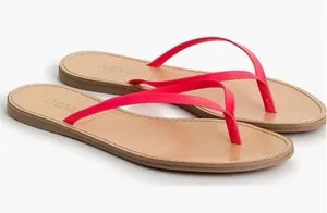 J. Crew leather Thong Sandals Neon pink Sz 6 FINAL PRICE thumbnail 1