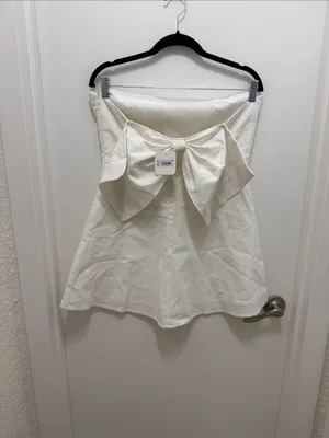 Altar’d state white mini bow dress NWT! thumbnail 2