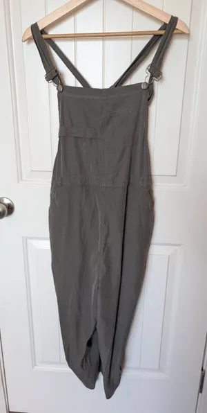 Fitigues Women's Relaxed Fit Silk-Cotton Blend Overalls Small/Medium Khaki Grey thumbnail 1