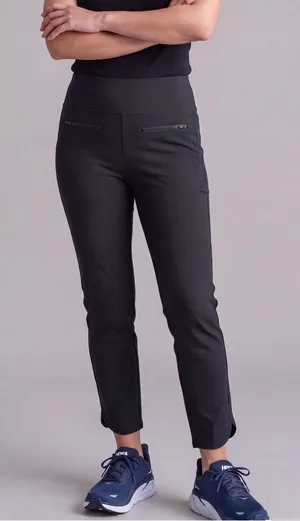 Authentic Athleta Venice Pintuck Ankle Pants in a classic black colorway thumbnail 1