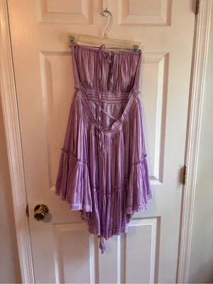 RESET by Jane Miranda Purple Ruffle Halter Mini Dress Small thumbnail 4