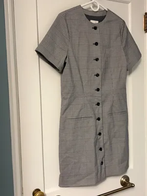 Abercrombie & Fitch Mara Short-Sleeve Vest Mini Dress gray plaid NWT medium tall thumbnail 2