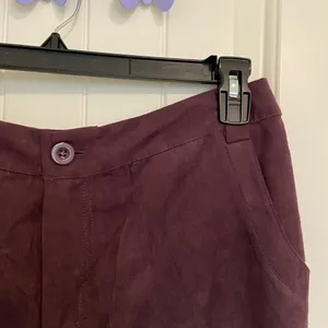 EUC Vintage Birch Hill‎ women’s dark purple faux suede casual pants size 10 thumbnail 2