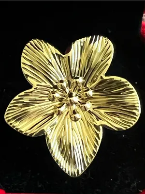Gold Floral Statement Ring - Women Jewelry Ring Size 7 thumbnail 2