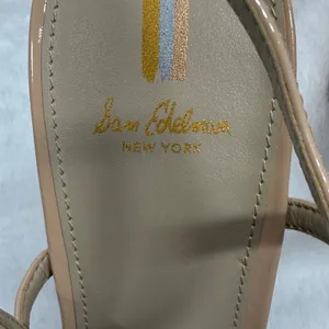 Sam Edelman Block Heel Sandals Square‎ Toe Ankle Strap Nude Beige Size 9M thumbnail 4