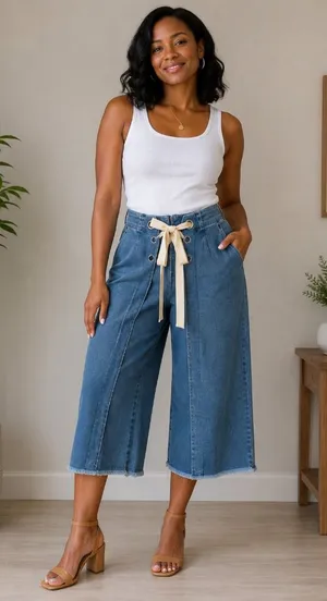 Brittany Hubble Women's High-Waist Wide-Leg Split Hem Jeans with Front Size 10 thumbnail 1