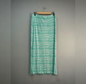 SALE! Green LOFT Outlet Striped Maxi Skirt Size L EUC thumbnail 4