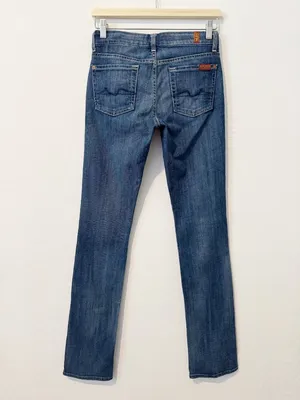 7‎ For All Mankind Kimmie Jeans Size 25 Blue Denim Low Rise Straight Leg Capsule thumbnail 8