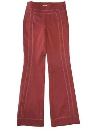 NEW Anthropologie Essential Trouser Pant Red White thumbnail 1