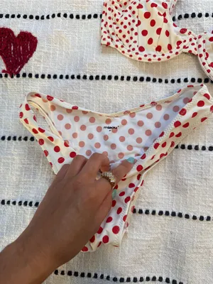 Miaou Cream Bikini with Red Polka Dot Print thumbnail 2